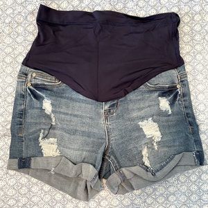 Pinkblush Women’s maternity jean shorts